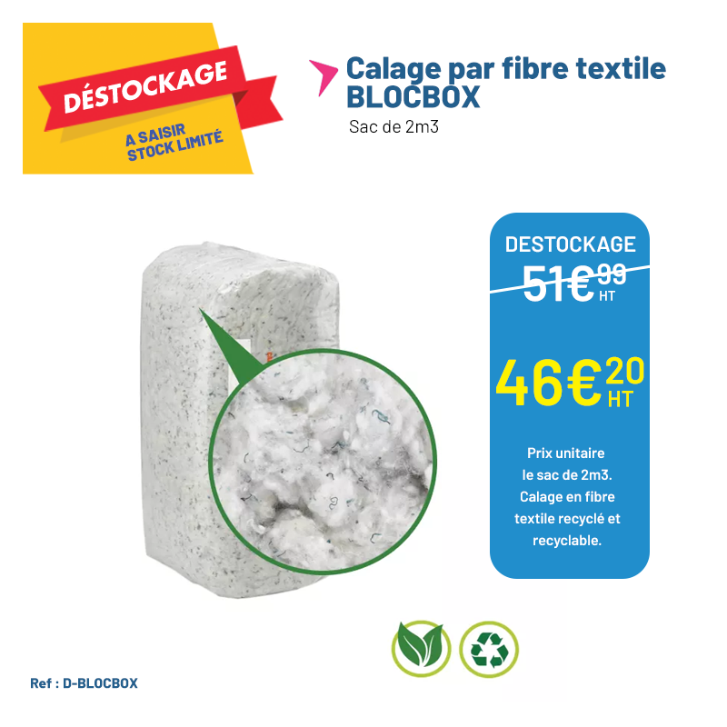 Calage par fibre textile recyclé BLOCBOX