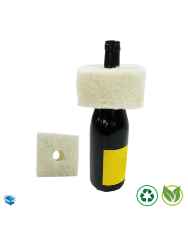Calage en fibre textile pour bouteille de vin