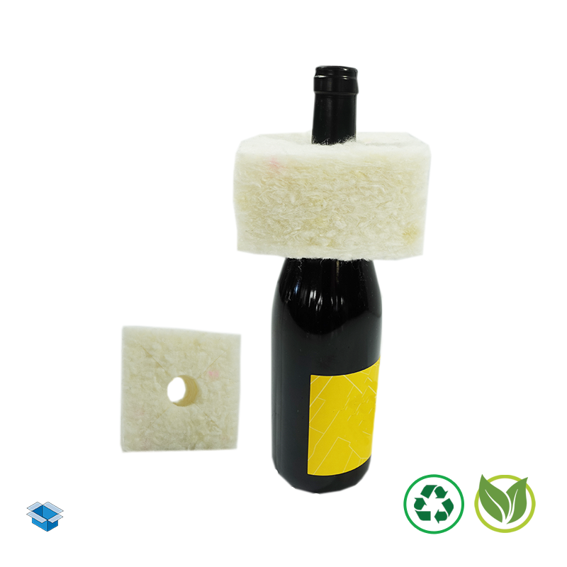 Calage en fibre textile pour bouteille de vin