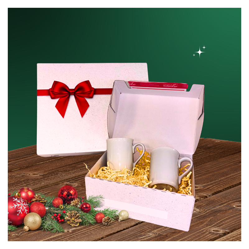 Elégante boîte cadeau ornée d'un nœud rouge avec une finition d'impression haut de gamme