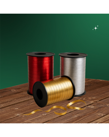 Bolduc rouge, or et argent pour embellir vos colis de noël