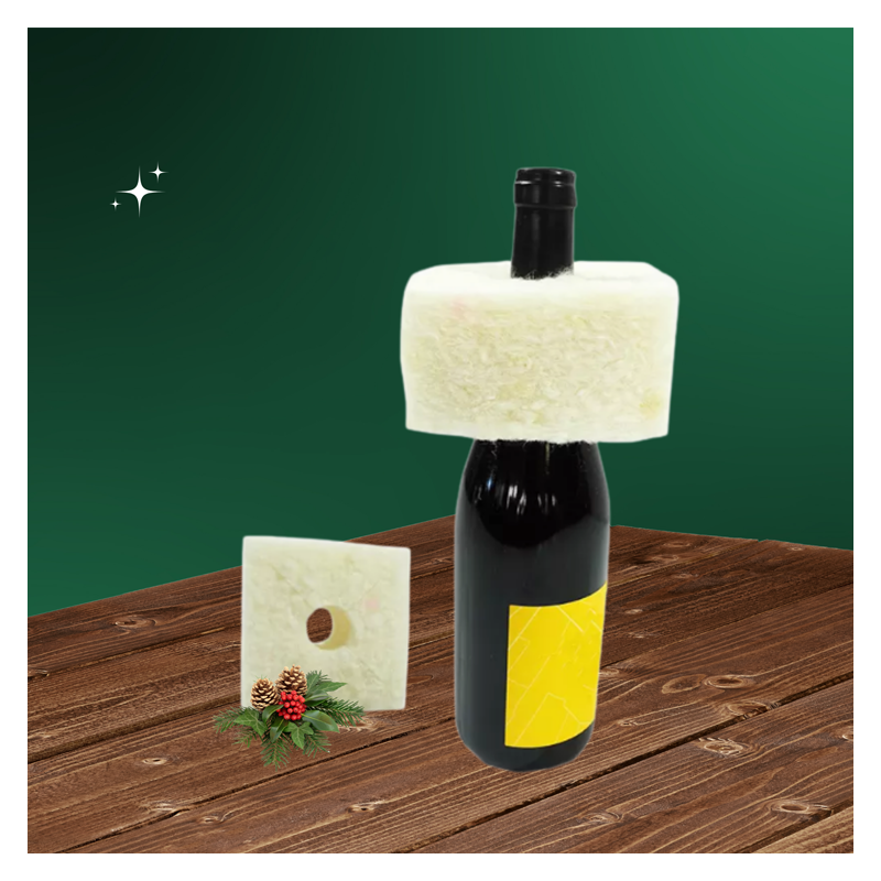 Fibre textile pour le calage de bouteilles de vin