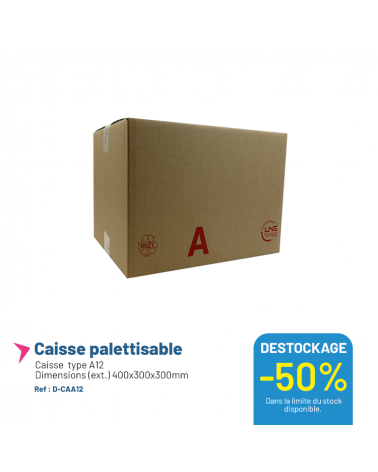 Caisse carton type A12 - 400x300x300mm - Lot de 20