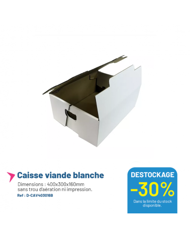 Caisse a viande en carton - 400x300x160mm - Lot de 100