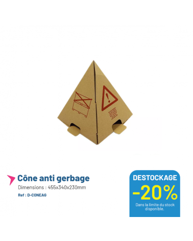 Cône anti-gerbage - 455x340x230mm - Lot de 50