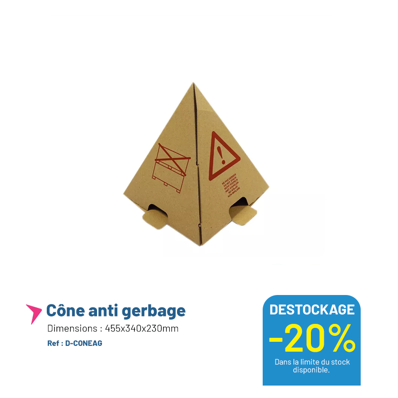 Cône anti-gerbage - 455x340x230mm - Lot de 50