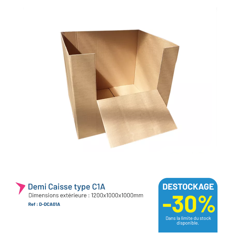 Conteneur carton palettisable C1A - 1200x1000x1000mm - Lot de 5