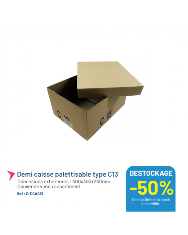 Demi caisse palettisable type C13 - 400x300x200mm