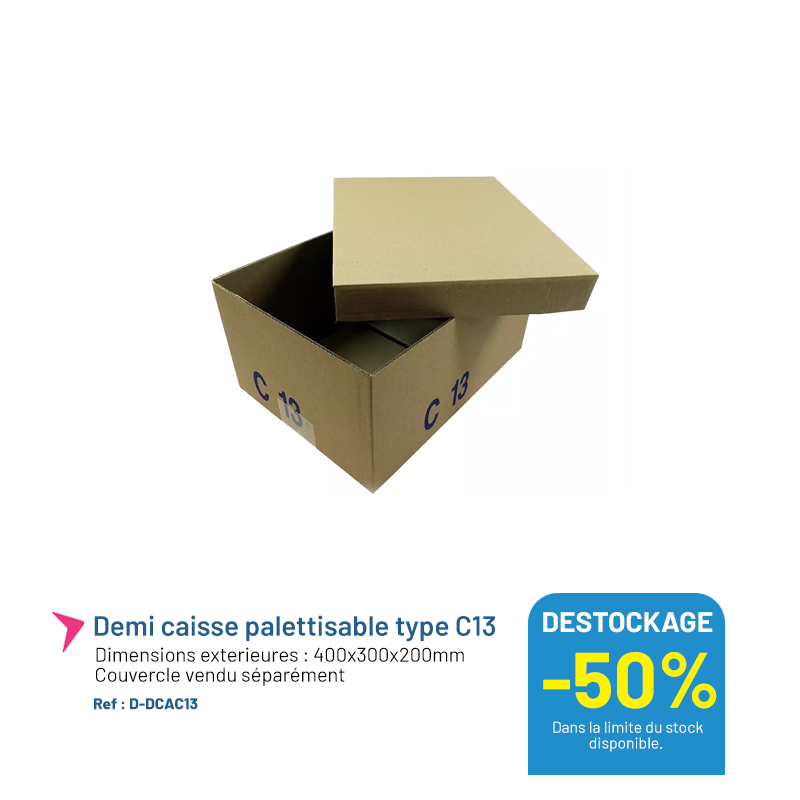 Demi caisse palettisable type C13 - 400x300x200mm