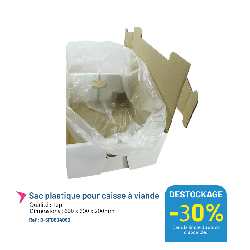 Sache plastique pour caisse à viande