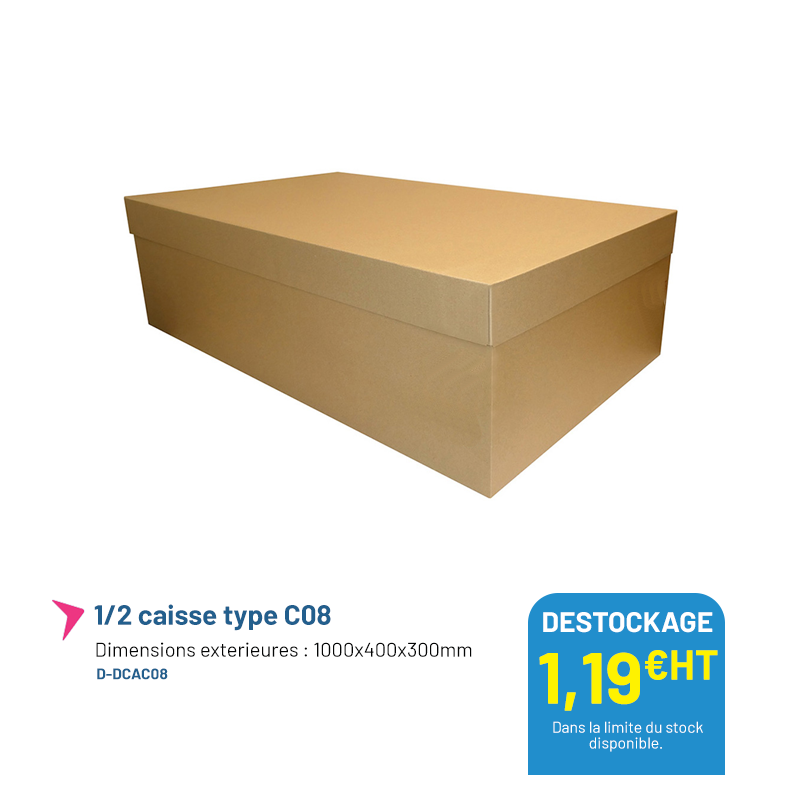 Demi caisse type C08 - 1000x400x300mm