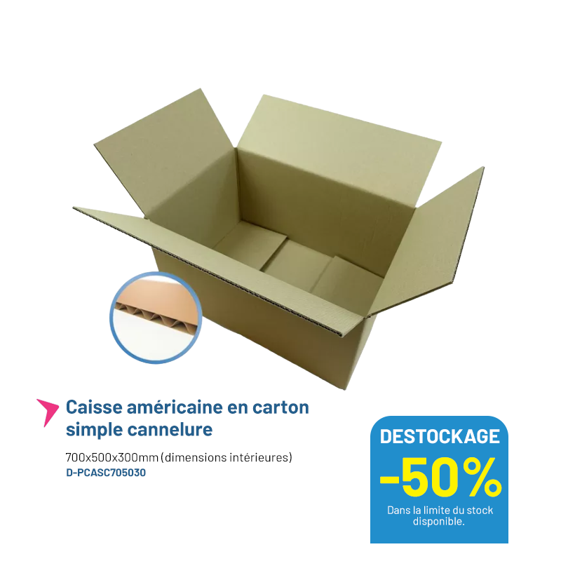 Carton simple cannelure