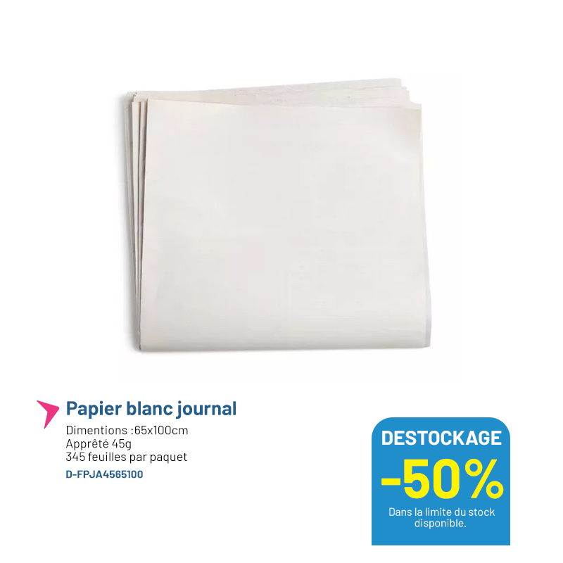 Papier blanc type journal - 65x100cm