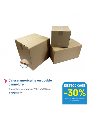 Caisse double cannelure 200x140x140mm - Lot de 20