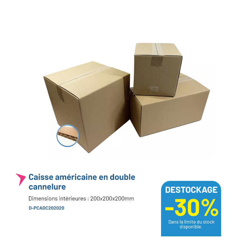 Caisse double cannelure 200x200x200mm - Lot de 20