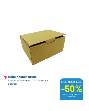 Boite postale brune - 310x215x100mm - Lot de 50