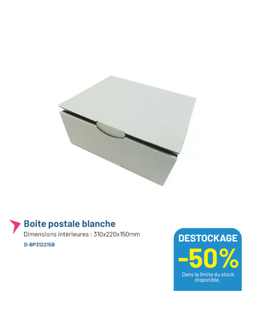 Boîte postale blanche en carton - 310x220x150mm - Lot de 50