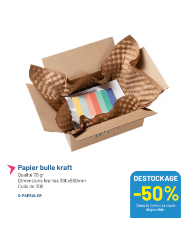 Papier bulles kraft - Feuilles 380x580mm - Lot de 1
