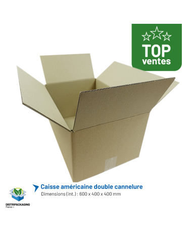 Caisse américaine double cannelure 600x400x400 mm - Lot de 20