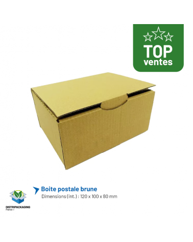 Boîte postale découpée brune 120x100x80 mm - Lot de 50