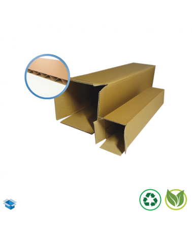 Caisse pour produit long en carton simple cannelure