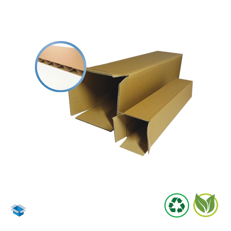 Caisse pour produit long en carton simple cannelure