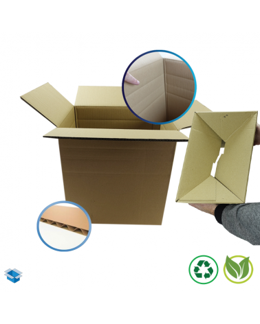 Caisse simple cannelure fond automatique hauteur variable
