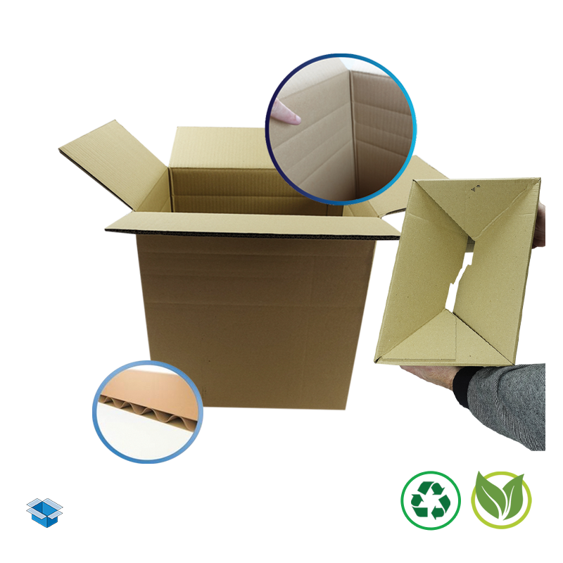 Caisse simple cannelure fond automatique hauteur variable