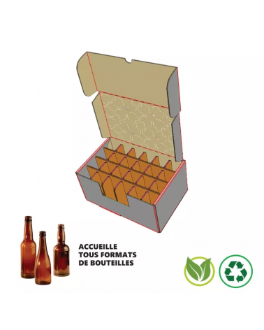 Caisse carton 24 bouteilles 33cl
