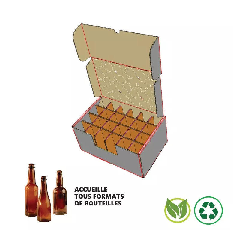 Caisse carton 24 bouteilles 33cl