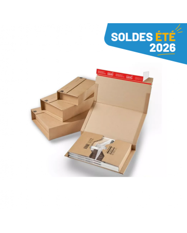 Etui carton avec bande adhésive