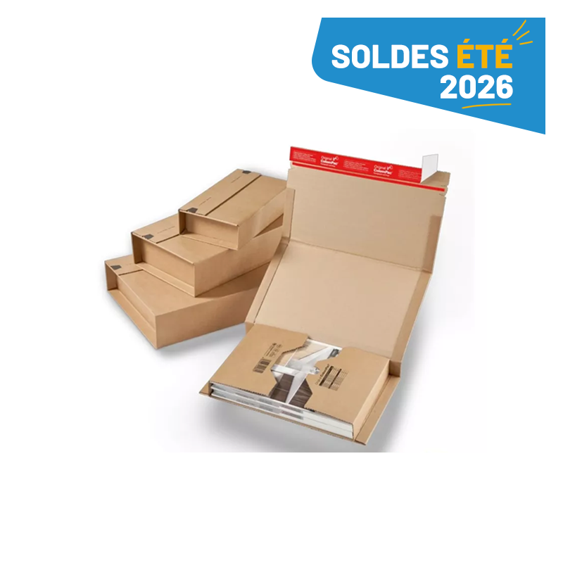 Etui carton avec bande adhésive