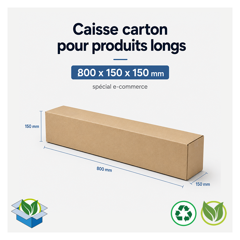 Caisse carton produit long - ecommerce