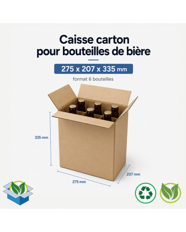 Caisse carton expédition bières - ecommerce