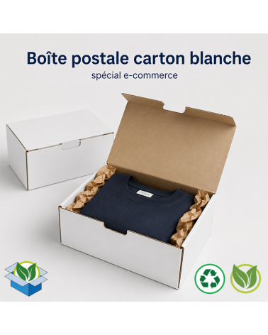 Boite carton blanche - ecommerce