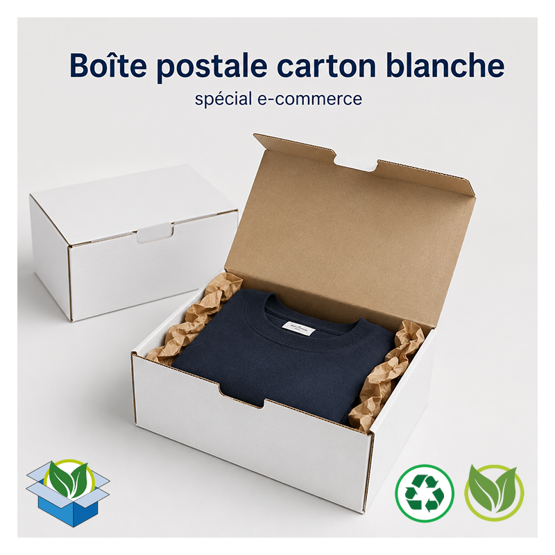 Boite carton blanche - ecommerce
