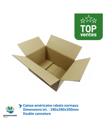 Caisse double canelure - 280x280x200mm - Lot de 10