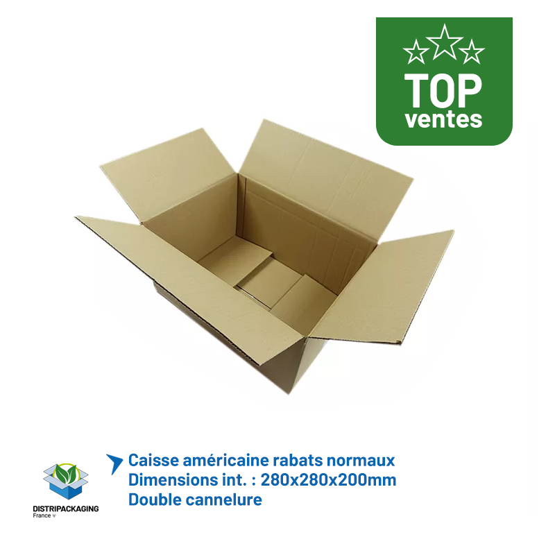 Caisse double canelure - 280x280x200mm - Lot de 10
