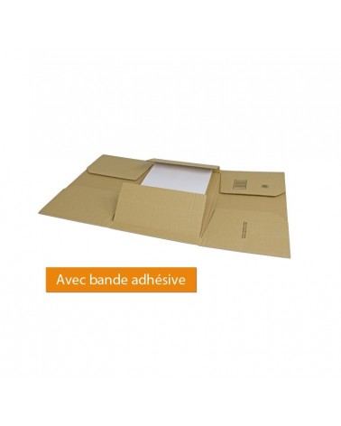 Emballage carton avec fermeture adhésive