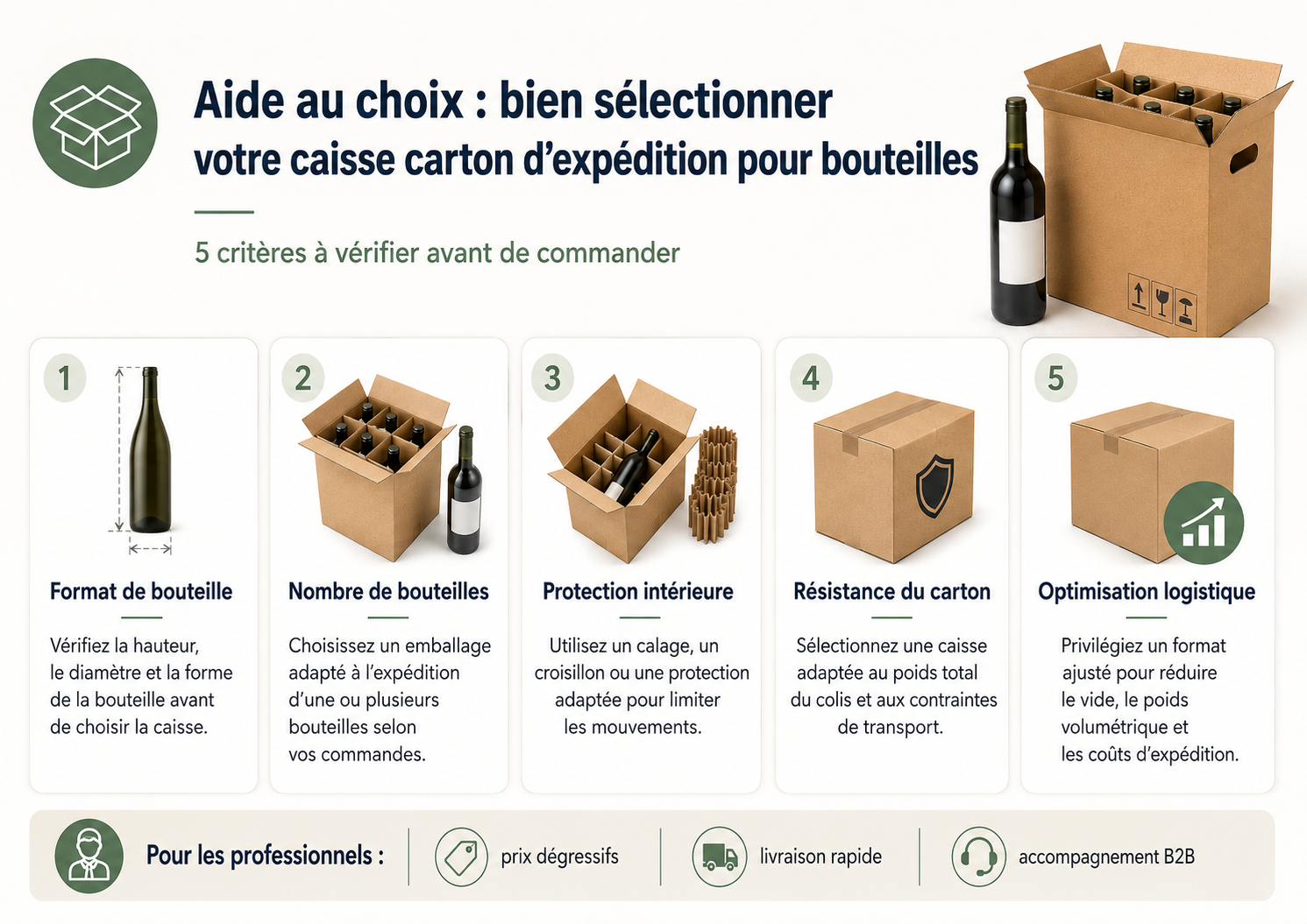 Caisse carton pour expédier des bouteilles