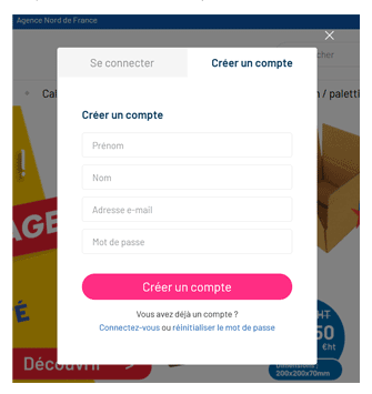 Creer son compte Distripackaging etape 3