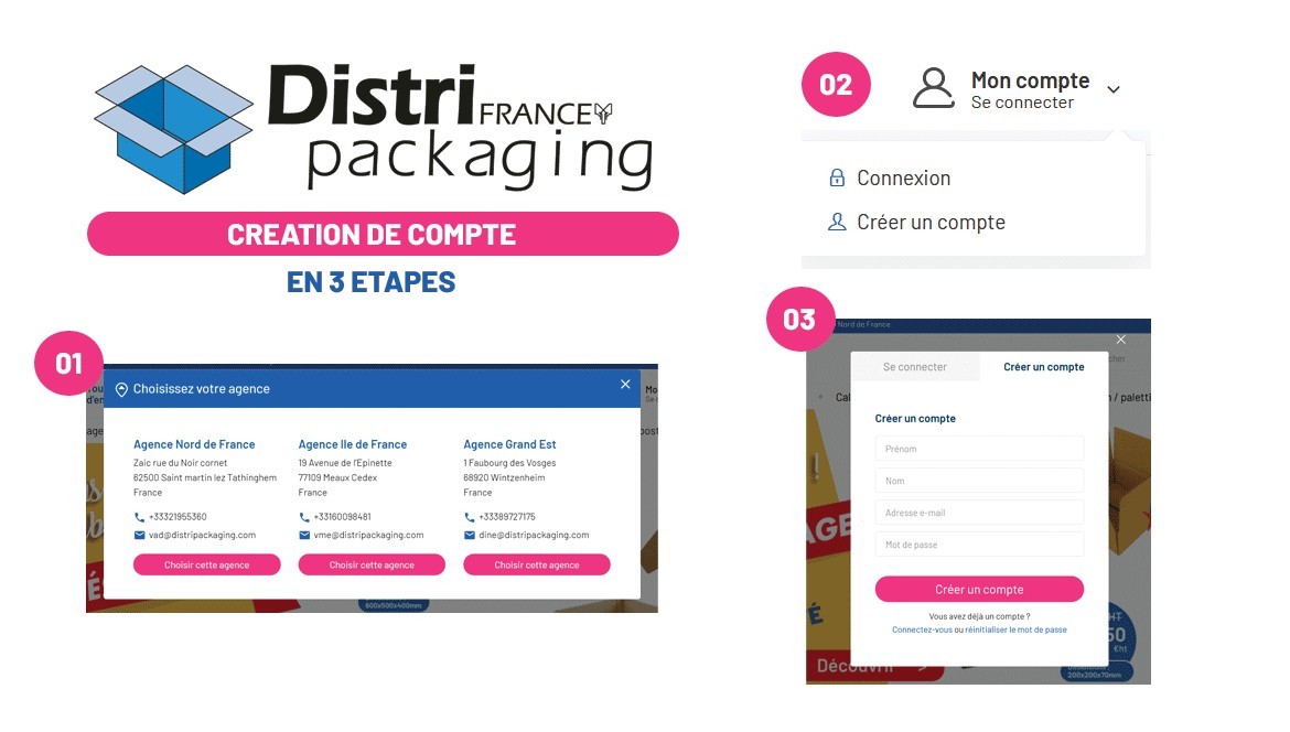 Comment créer votre compte sur le site Distripackaging