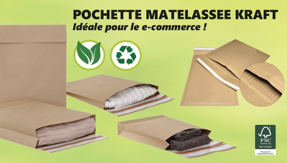 Pochette matelassée kraft 100% recyclable